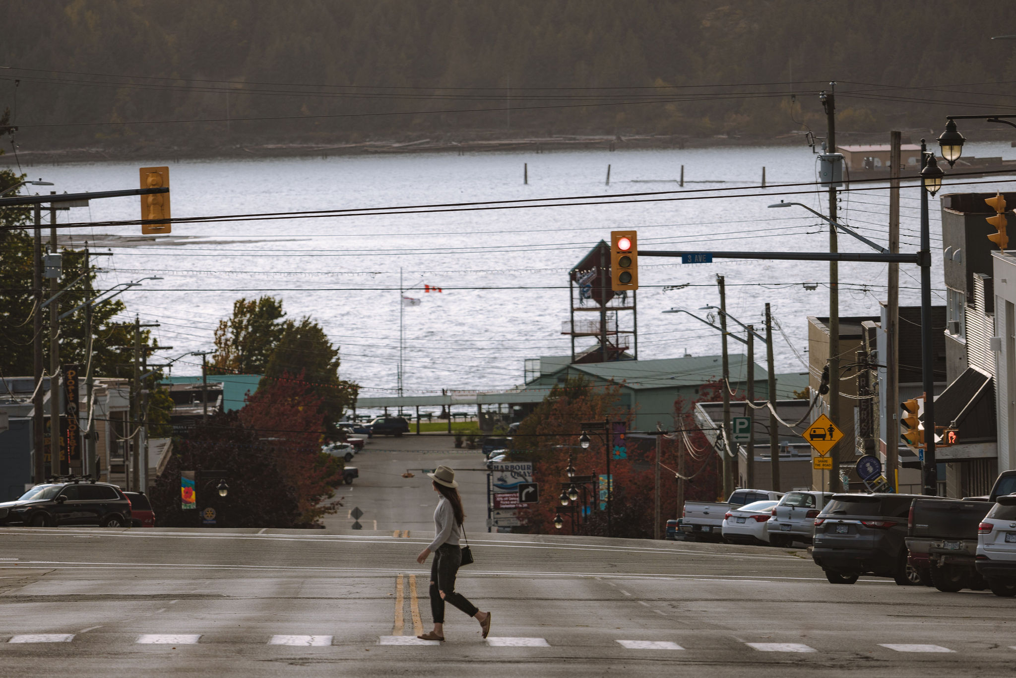 Looking down Argyle street in Port Alberni, Vancouver Island