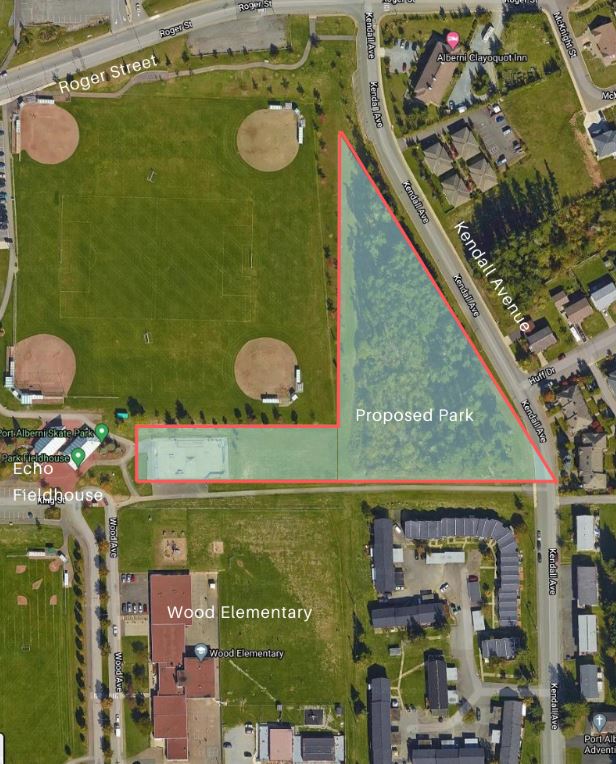 Anticipated Park Footprint Port Alberni Adventure Sport Park map